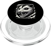 Graphique déchiré au visage possum | Amoureux des animaux féroces PopSockets PopGrip pour MagSafe