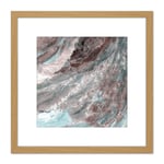 Abstract Clouds Flow Light 8X8 Inch Square Wooden Framed Wall Art Print Picture with Mount