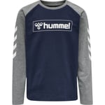 hummel Box Langærmet T-shirt Børn - Blå/Grå - str. 128