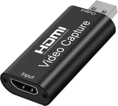 Adaptateur HDMI vers USB, Carte Acquisition HDMI vers USB 2.0 Carte de Video Capture 1080p Compatible avec Caméscope/DSLR/Ordinateur/Phone /PS4