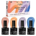 Mylee Gel Nail Polish Quad Colour Set 4x10ml [Pick Me] UV/LED Soak-Off Nail Art Manicure Pedicure for Professional, Salon & Home Use - Long Lasting & Easy to Apply