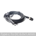 1.5m 6.0x1.4 Câble de chargement USB type-c PD, adaptateur d'alimentation, convertisseur vers prise mâle 14, pour Lenovo Asus Hp, chargeur d'ordinateur portable