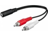 Premiumcord Jack 3,5 Mm - Rca (Cinch) X2 Kabel 0,2 M Svart (Kjackcinb02)