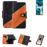 Sleeve for Motorola Moto G52 Wallet Case Cover Bumper black Brown 