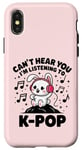 iPhone X/XS Can't Hear You K-Pop Fan Headphones Bunny Rabbit music Fun Case