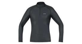 Maillot de corps hiver gore windstopper zip 1 4 noir