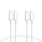 Lot de 2 Câble USB-C vers USB-C 1M 5A 100W Câble Chargeur Câble Charge Rapide blanc pour Apple MacBook, iPad, iPhone 15, iPhone 16, Samsung, Google Pixel, Xiaomi, Redmi,Poco,Honor