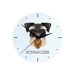 Schnauzer, Schnauzer - geometrisk väggklocka med ett foto och en inskription från märket Art-Dog