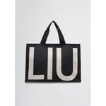 Sac a main Liu Jo  Sac cabas en jacquard monogramme noir