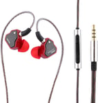 7Hz Salnotes Zero Hifi ¿¿couteurs Intra-Auriculaires De 10 Mm Dynamiques Iem Avec Diaphragme En M¿¿tal Composite, Cable Ofc 2 Broches D¿¿tachable (Rouge, Avec Mic, 3.5Mm)