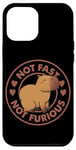 Coque pour iPhone 12 Pro Max Badge parodie du film Capybara avec inscription « Not Fast Not Furious »