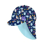 Bambino Mio, Casquette de Bain bébé réversible, Protection Solaire UPF40+, Couvre-Nuque intégré, Marin, s-m (<12 Mois)