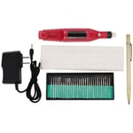 Mini Graveur éLectrique Stylo Kit D'Outils de Gravure Bricolage pour MéTal Verre CéRamique Plastique Bois avec Scriber Etcher 30 Bits et 8 Pochoirs