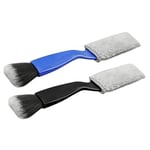 Tlily - Lot de 2 Brosses à Double TêTe pour Nettoyer la Voiture, Plumeau IntéRieur Voiture en 1, Brosse Nettoyage éCran Tableau Bord, Noir + Bleu