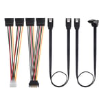 Kit Câble De Données Sata Iii Et Câble D'Alimentation Sata Avec Cable Sata 3 Droits Et À 90 Degrés, Adaptateur Répartiteur D'Alimentation Et Adaptateur Molex Noir[X2016]