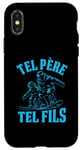 Coque pour iPhone X/XS Tel père tel fils accessoire snowboard planche humour