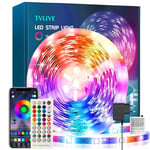 Ruban LED 10M(1x10M) RGB Bande LED Multicolore App Contrôle, Led Ruban avec Télécommande à 40 Touches, Synchroniser avec Rythme de Musique/Fonction de Minuterie, pour Décoration, Cuisine, Mariage