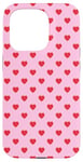 Coque pour iPhone 15 Pro Mignons Mini Coeurs Rouges sur Fond pour Filles