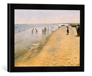 Kunst für Alle 'Image encadrée de Peter Severin krøyer Summer Day at The South Beach of Skagen Impression d'art dans Le Cadre de Haute qualité Photos Fait Main, 1884, 40 x 30 cm, Noir Mat