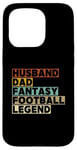 Coque pour iPhone 15 Pro Mari et papa Fantasy Football Legend Funny Men Retro