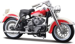 1:24 Harley Davidson Motorcykel - 1958 FLH Duo Glide - Vit/röd