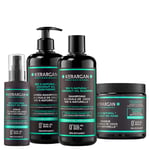 Kerargan - Ensemble Hydratant Shampoing, Après-Shampoing, Masque & Sérum à l’Huile de Coco - Soin Complet pour Cheveux Déshydratés, Abîmés - Sans Sulfate, OGM, Silicone - 3x500 ml + 100ml