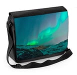 Northern Lights Mountains Laptop Messenger Bag - Aurora Borealis