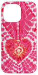 Coque pour iPhone 14 Pro Max Style Tie Dye Rose Amour Méditation Zen Motif Cœur Boho