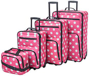 Rockland Polka Softside Ensemble de valises Verticales, Rose à Pois, Taille Unique, Polka Softside Ensemble de valises Verticales