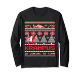 Krampus Is Coming To Town Christmas Funny Ugly Christmas Long Sleeve T-Shirt