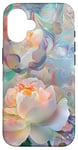 Coque pour iPhone 16 Rose Garden Aquarelle de rêve en bleu et pêche