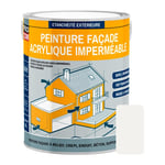 Peinture façade Procom crépi, façade à relief, imperméabilisation et protection des façades - Durable jusqu'à 10 ans Calcaire (ral 9003) 2.5 litres