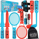 Orzly Switch Sports Games 2024 Accessories Bundle Pack for Nintendo Red/Blue 