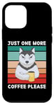 Coque pour iPhone 12 mini Vintage Husky, juste un café de plus, s'il vous plaît, amateur de nourriture