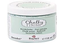 Rayher Chalky Finish peinture craie faite à base d eau peinture à la craie pour un style shabby-chic, vintage & maison de campagne peinture pour meubles 118 ml pour env. 2,7 m² jade