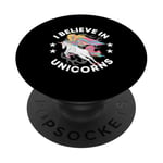 Unicorn rainbow - I believe in unicorns PopSockets Adhesive PopGrip