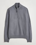 J.Lindeberg Bon Boiled Wool Quarter Zip Lava Smoke