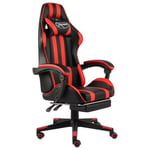 BEAU Fauteuil de jeux vidéo - Fauteuil gamer chaise gaming et repose-pied Noir et rouge Similicuir mode444523