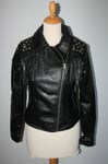 Veste coupe perfecto Femme LTB JEANS  Nifazo simili cuir - Franges - noir T : S