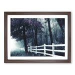 The Forest Edge Painting Modern Art Framed Wall Art Print, Ready to Hang Picture for Living Room Bedroom Home Office Décor, Walnut A4 (34 x 25 cm)