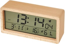 Réveil Numérique, Horloge Numérique LCD en Bois avec rétroéclairage, Horloge Digitale pour Ajuster la Température et l'humidité de la Chambre