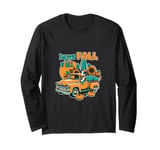 Funny Farm Halloween Shirt Retro Happy Fall Yall Cow Pumpkin Long Sleeve T-Shirt