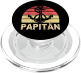 Paptain Father Dad Captain Funny Retro Anchor Father's Day PopSockets PopGrip for MagSafe