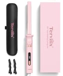 Terviiix Revolutionary Automatic Rotating Curling Iron - Professional Hair Curler for Small Curls, 19mm Ceramic Barrel with Infused Argan Oil & Keratin, 9 Heat Settings, Pink