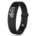 Smart Armband Vibrerande Alarmklocka Stegräknare Laddningsbart Armband (FMY) Black