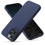 OitiYaa Silicone Case Compatible with iPhone 14 Pro Max Case 6.7 Inch, Soft Ultra Slim Protective Shockproof Liquid Silicone Phone Case with Anti-Scratch Microfiber Lining,Midnight Blue