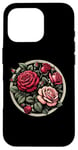 Coque pour iPhone 16 Pro Rose florale botanique, style bohème minimaliste, roses d'amour