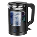 Electric Kettle 1.7L Fast Boil Quiet Glass Kettle with Blue LED Auto Shut-Off