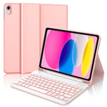 WINCHKING Clavier pour iPad 10 ème - Coque Clavier iPad 10eme Generation, Rétroéclairage 7 Couleurs, AZERTY