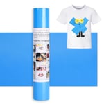 IModeur 12 Ft Rouleau Vinyle Thermocollant Bleu - 30,5 x 366 cm flex thermocollant Bleu pour Cricut Maker, Silhouette Cameo, vêtements, bonnets, pantalons, autres tissus